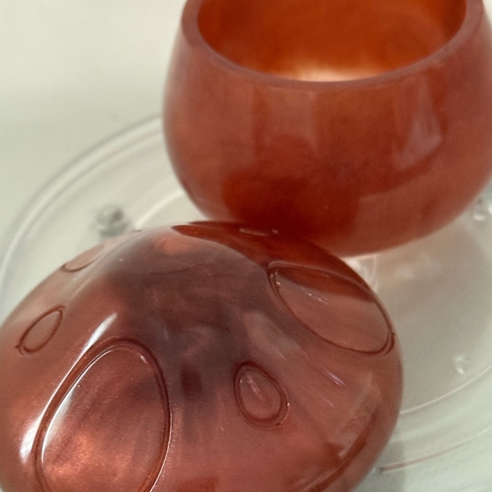 Bronze-red Resin Mushroom Jar - Picture 3 of 5